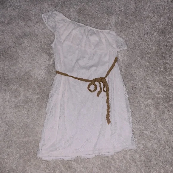 Cato | Dresses | Womens White Cato Over The Shoulder Lace Dress With Belt |  Poshmark
